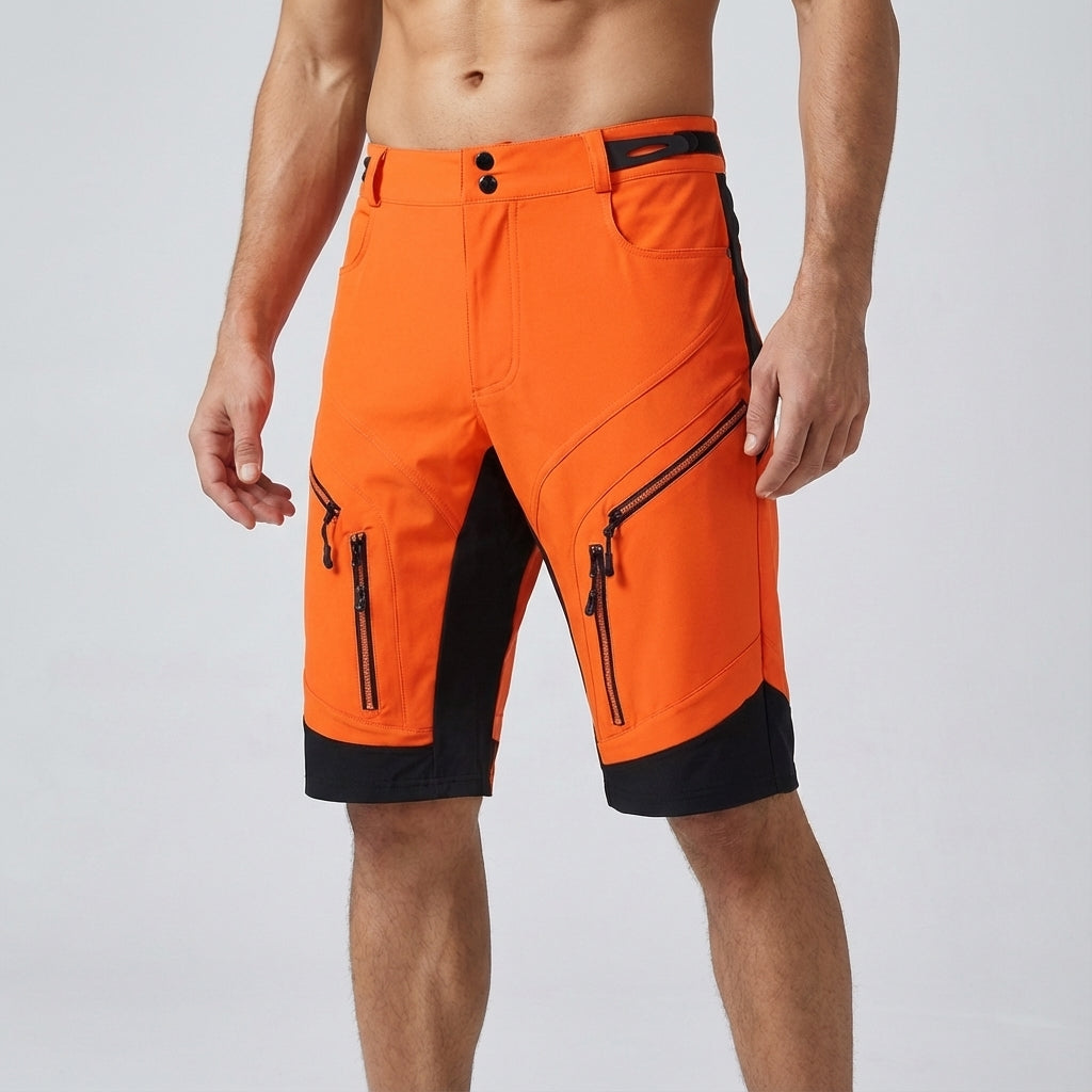 Men's athletic shorts Marvin, lightweight and comfortable in grey, with practical zipper pockets for essentials.