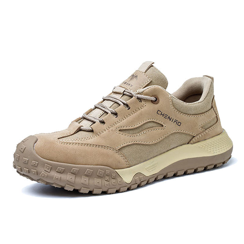 Stylish black men's lightweight steel toe safety shoes, protective & comfortable for demanding work.