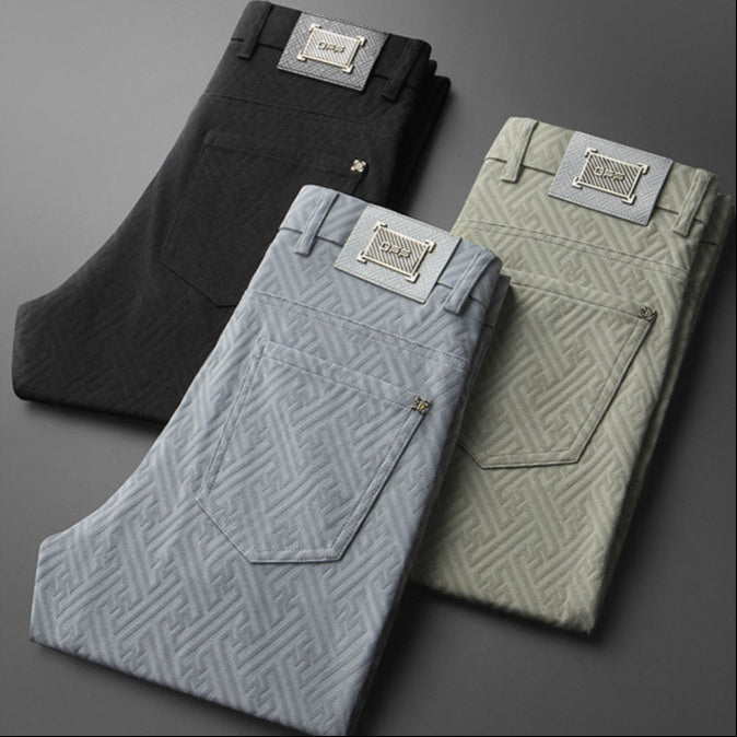 Versatile men's trousers in lightweight stretch fabric, ideal for summer. Smart casual design with a comfortable fit.
