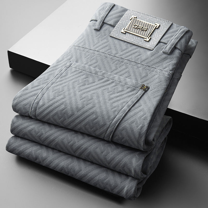 Fashionable men's lightweight trousers with stretch fabric, offering superior comfort for summer and warm weather.