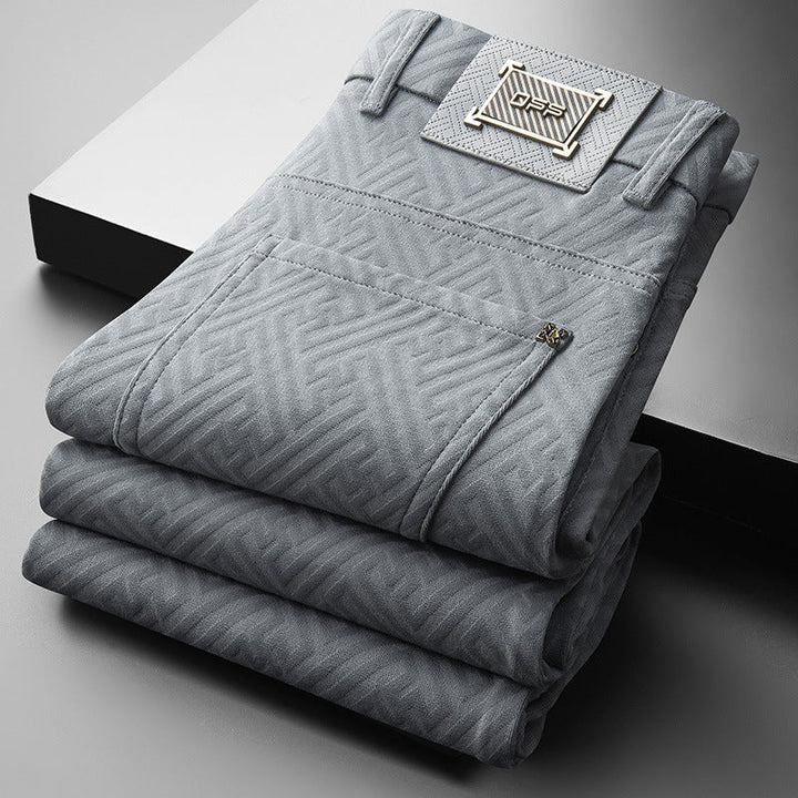 Fashionable men's lightweight trousers with stretch fabric, offering superior comfort for summer and warm weather.