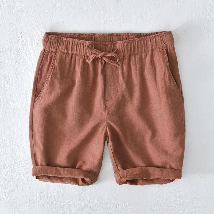 Men's lightweight summer casual shorts with an adjustable drawstring waist for comfort.