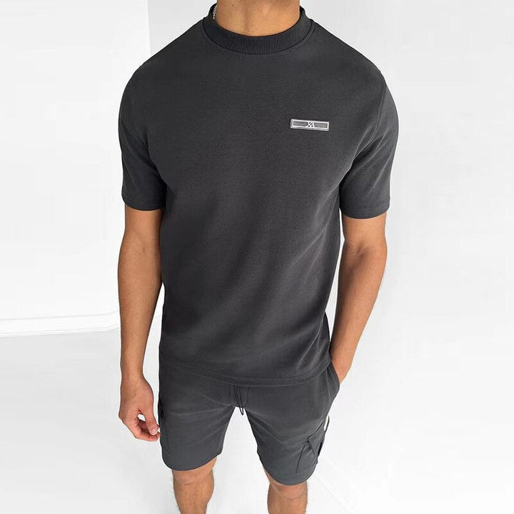 Men's lightweight summer set, breathable & stylish. Ideal two-piece casual outfit for ultimate comfort in warm weather.