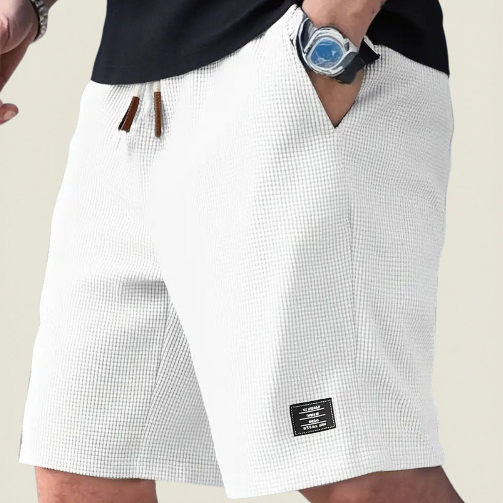 Men's travel shorts, lightweight and comfortable with drawstring for summer exploration and casual use.