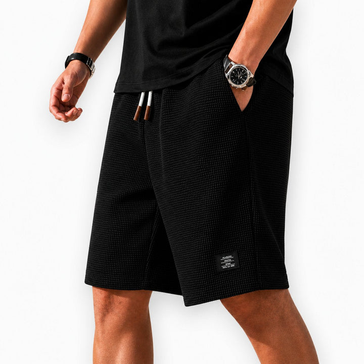 Comfortable men's lightweight summer shorts, ideal for active lifestyles & everyday fashion. Elastic waist.