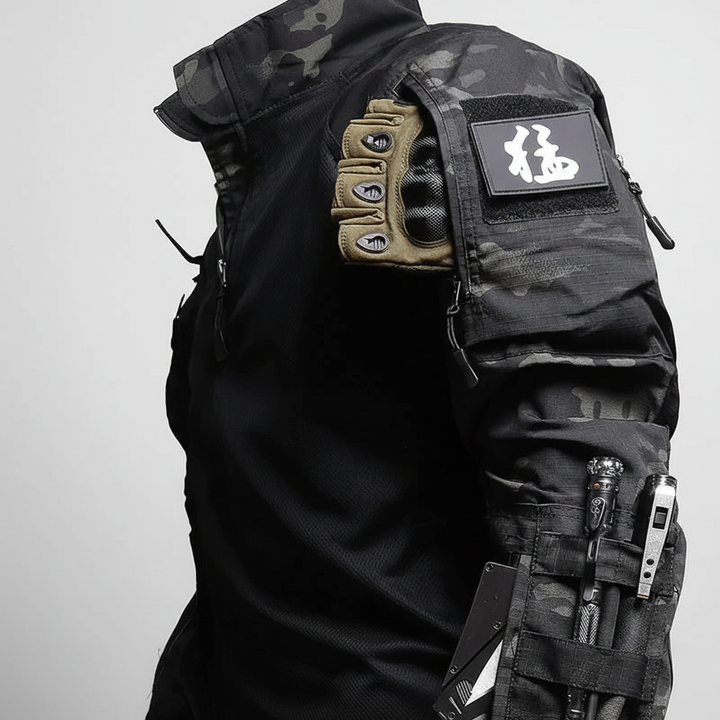 Luca men's athletic wear, a breathable tactical outdoor clothing set in military style.