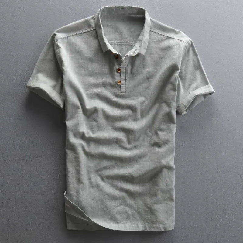 Breathable men's short sleeve polo shirt with tailored fit for summer comfort and casual fashion.