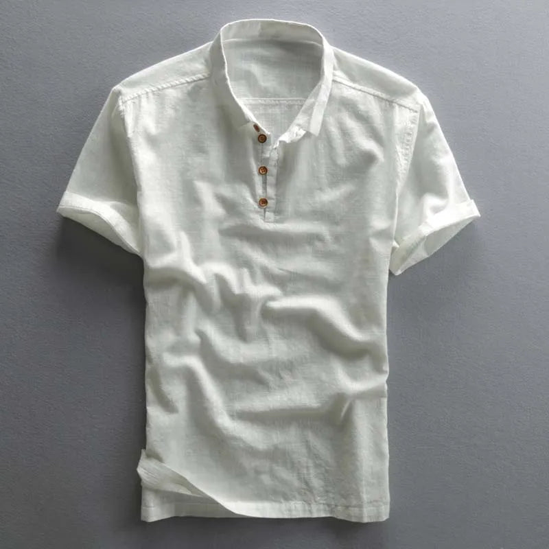 Lightweight men's polo shirt with a smart tailored fit, perfect for breathable summer and everyday comfort.