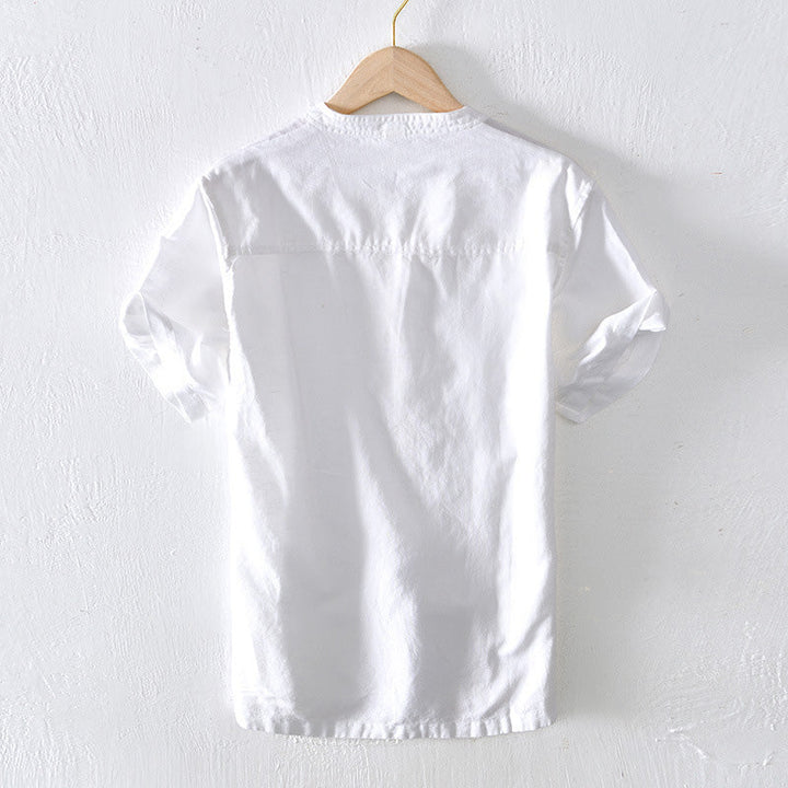 Men's lightweight short sleeve tailored shirt in green, yellow, white. Stylish & comfortable for summer casual wear.