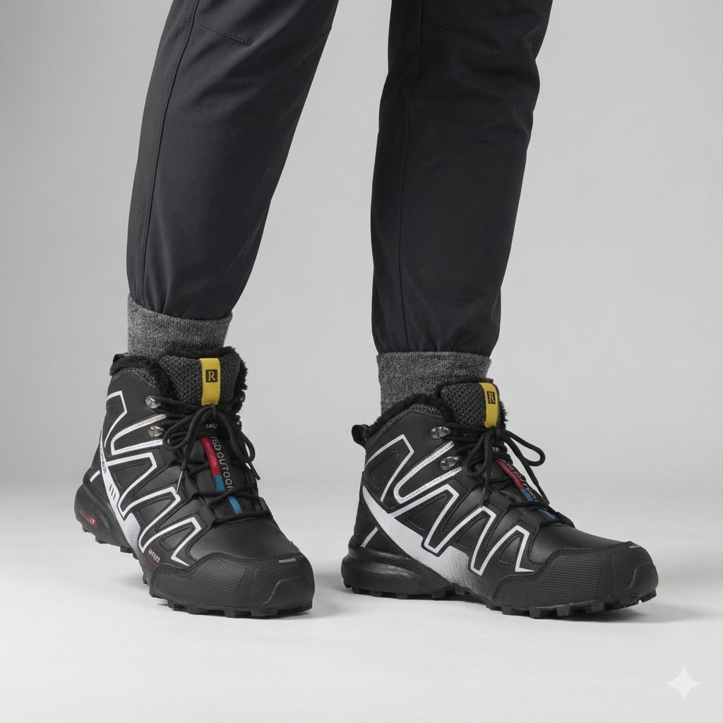 Thermal lined men's outdoor boots, offering warmth and waterproof protection
