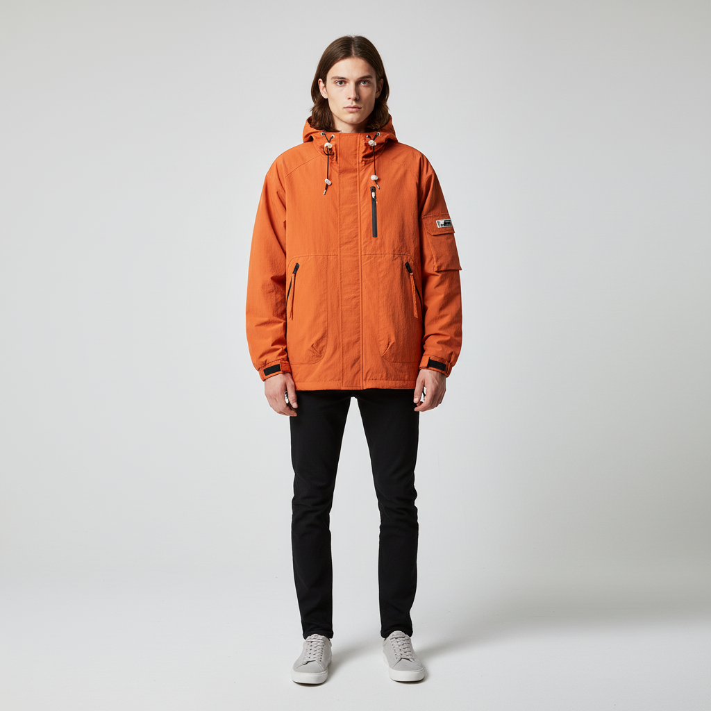 Stefan men's windbreaker: a versatile, water-repellent jacket with hood, perfect for transitional weather.