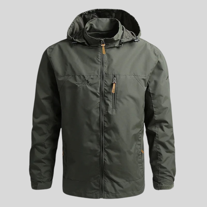 Breathable men's water-resistant & windproof jacket for outdoor adventures and fall/spring.