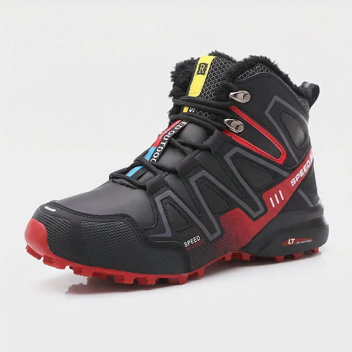 Lightweight men's winter hiking boots, designed for snowy trails. Waterproof, insulated, and excellent traction.