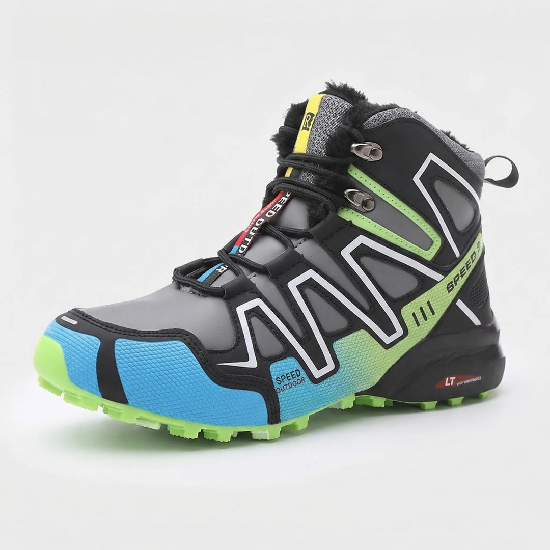 Men's insulated winter hiking boots, lightweight and waterproof. Ideal snow boots for cold weather outdoor adventures.