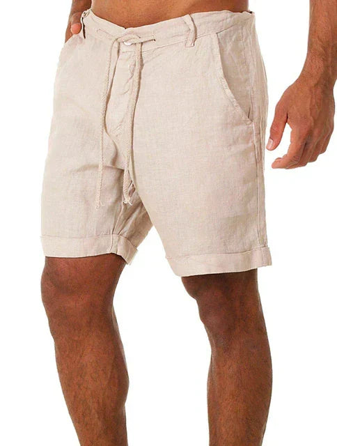 Men's linen comfort shorts, Jasper model, with drawstring for a stylish casual summer look.