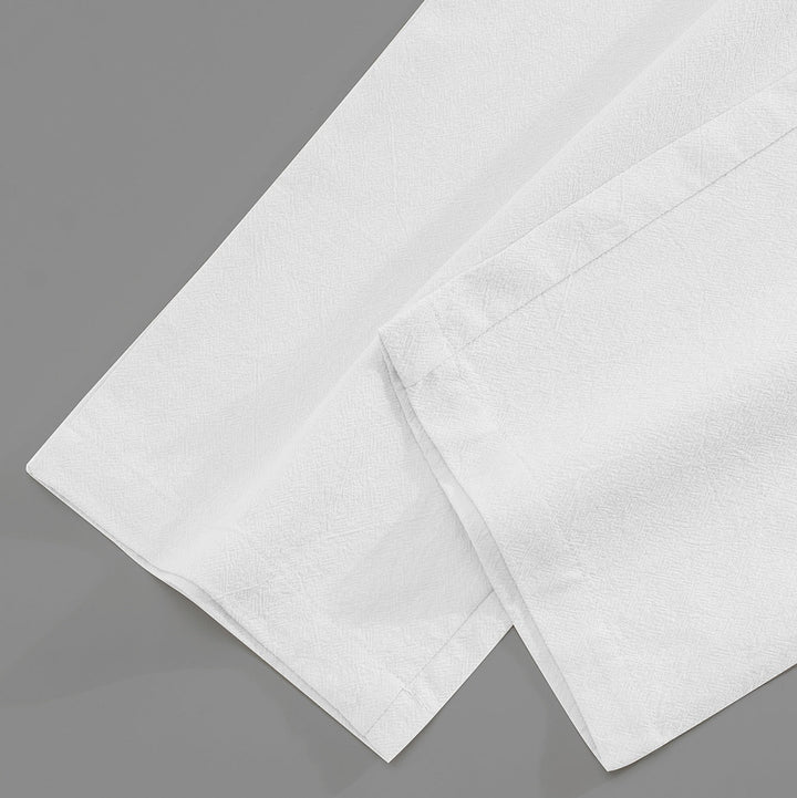 Men's linen mandarin collar shirt & drawstring pants set, perfect for summer casual & resort wear.