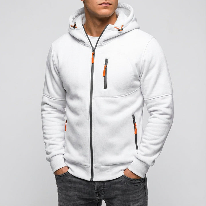 Comfortable Logan men's full-zip hoodie jacket, fleece-lined for extra warmth.
