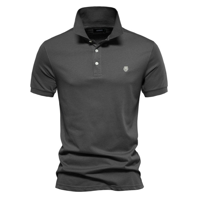 Front view of the Men's Logan Polo Shirt, showcasing its clean lines and modern design.