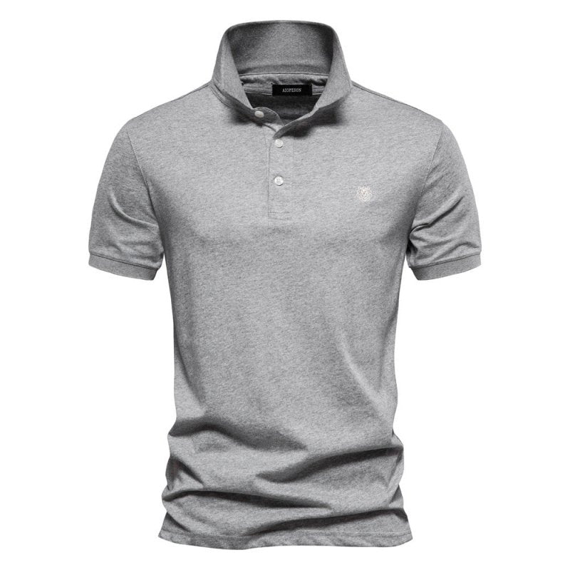 Back view of the Men's Logan Polo Shirt, highlighting its comfortable fit & quality stitching.