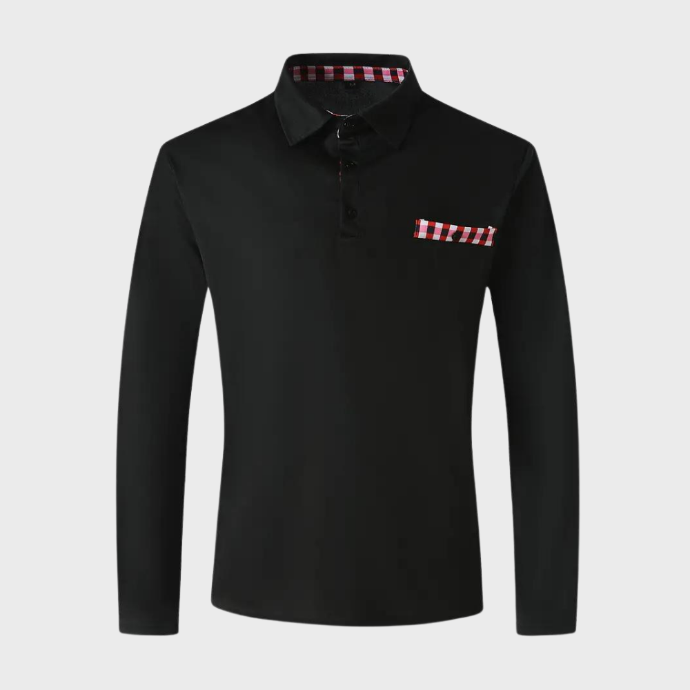 Classic Oliver men's long sleeve polo, perfect for smart casual outfits & everyday style.