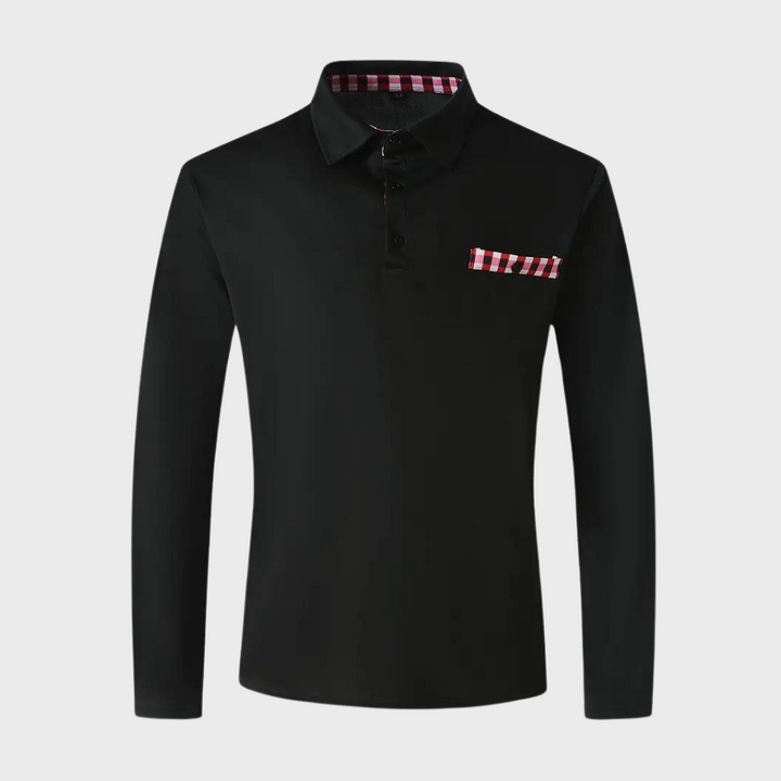 Classic Oliver men's long sleeve polo, perfect for smart casual outfits & everyday style.