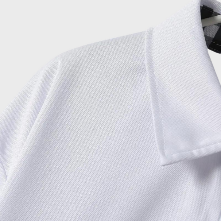 Elegant men's long sleeve collared shirt, a versatile choice for a polished casual look.