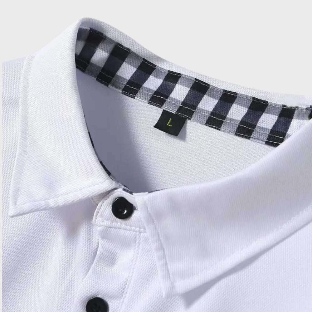 High-quality men's long sleeve polo shirt, durable and versatile for daily fashion.
