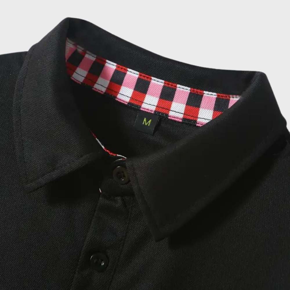 Stylish men's long sleeve polo shirt, a classic versatile top for any occasion.