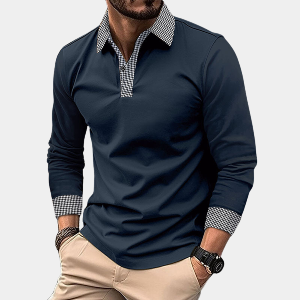 Classic Finn men's long sleeve polo, made from a soft cotton blend. Casual & stylish everyday top.