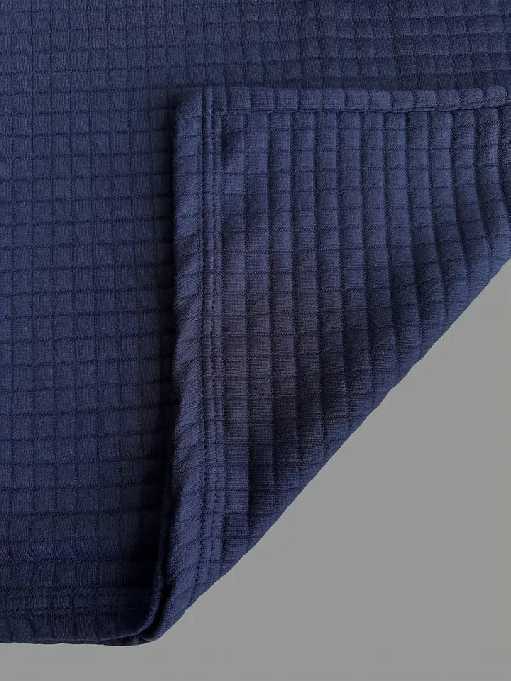 Effortless men's long sleeve polo. Perfect for smart casual outfits, featuring textured fabric.