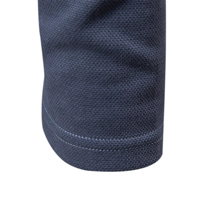 Versatile men's apparel: long-sleeve turn-down collar polo shirt, great for smart or casual looks.