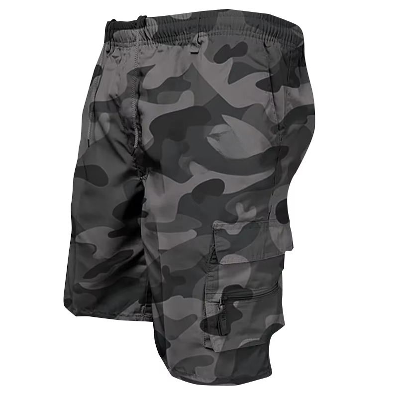 Plus size men's loose fit cargo shorts, multi-pocket, comfortable for summer, casual & work.