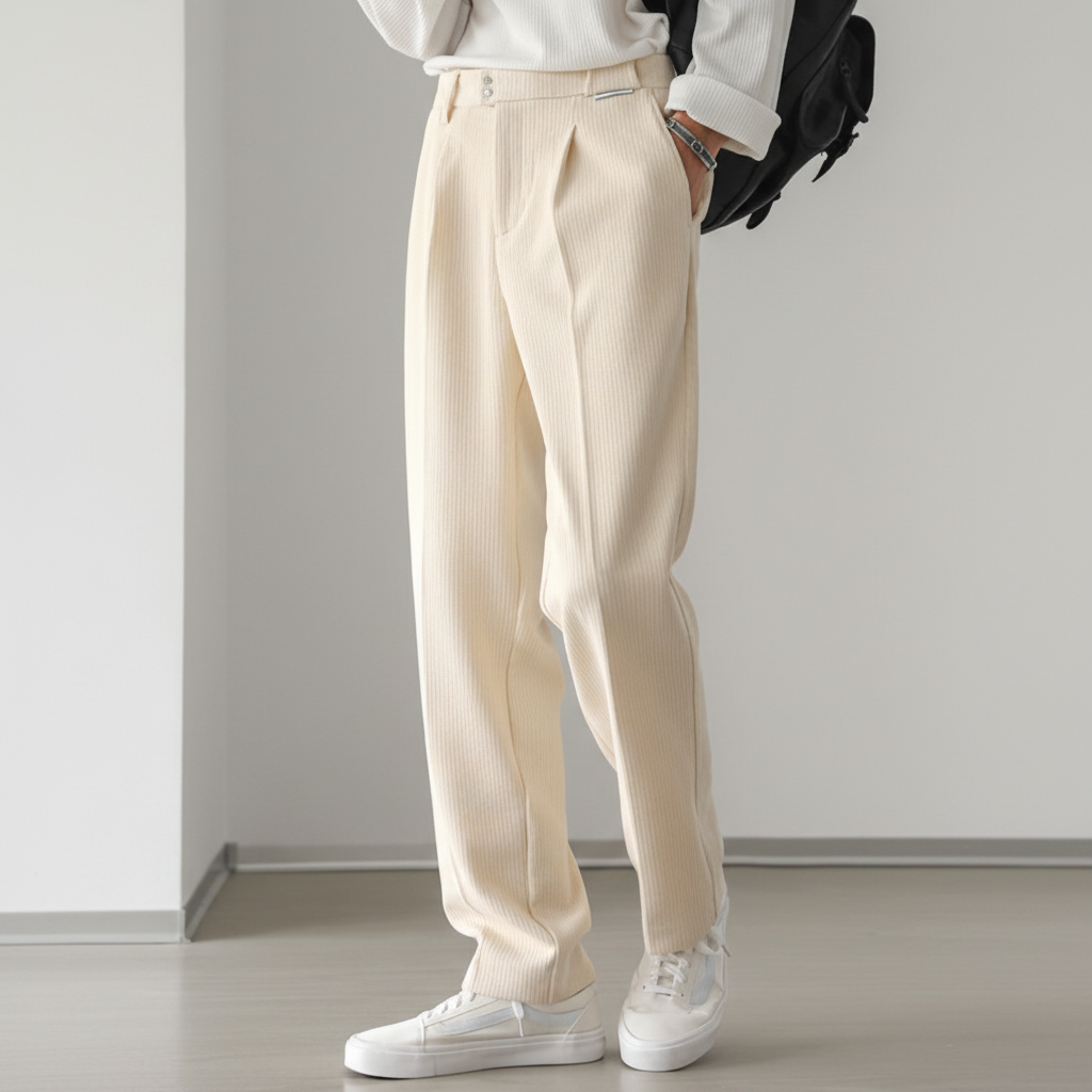 Stylish men's loose fit pants with soft lining, perfect for a comfortable yet fashionable look