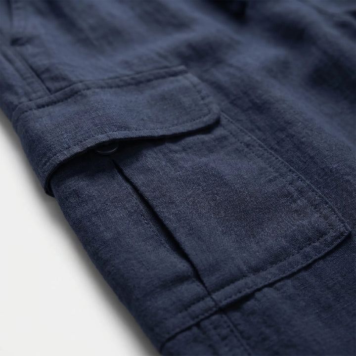 Comfortable men's straight leg cargo pants, ideal for summer casual wear, a relaxed and loose fit.