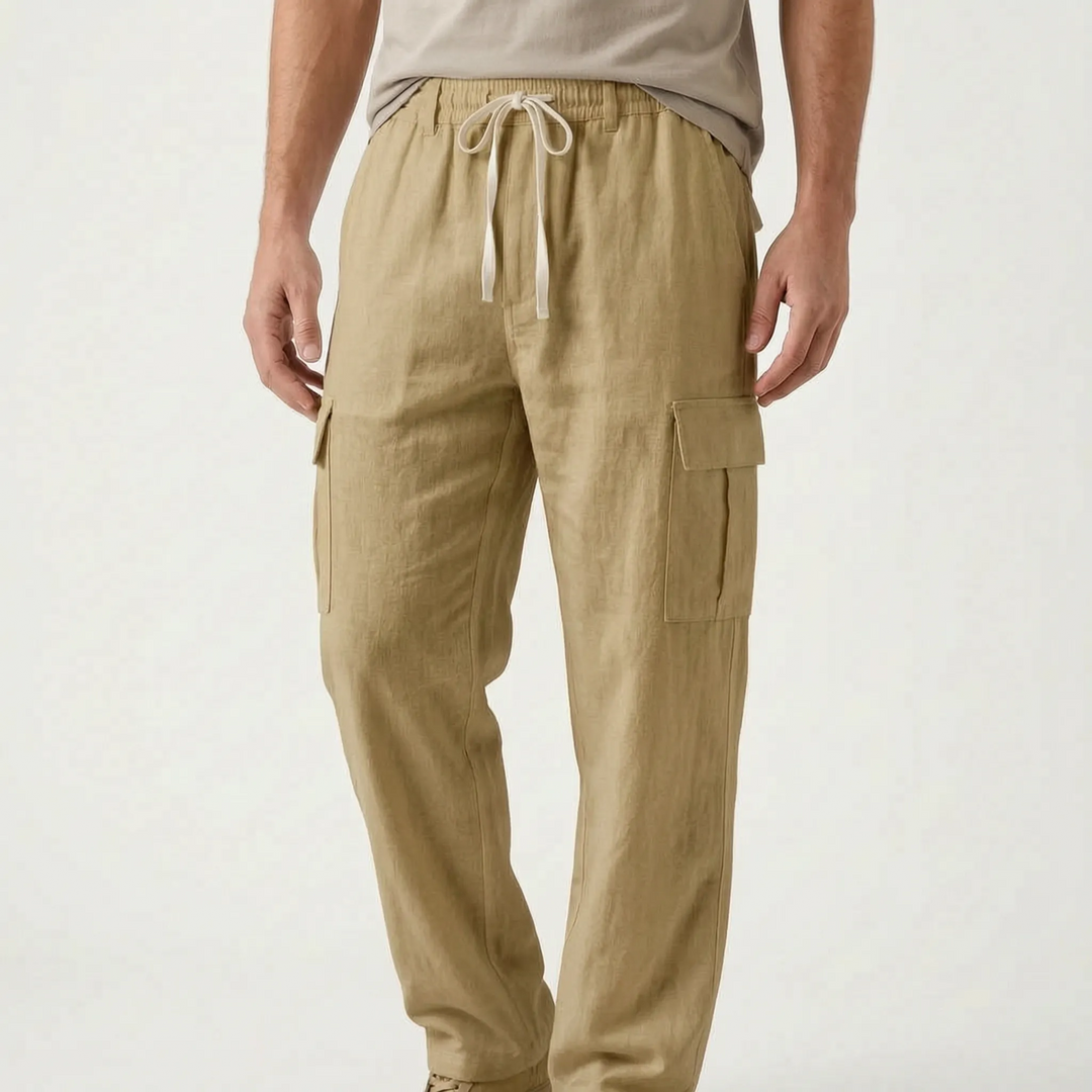 Stylish men's straight leg cargo pants, loose fit, great for casual fashion, comfort, and versatile wear.