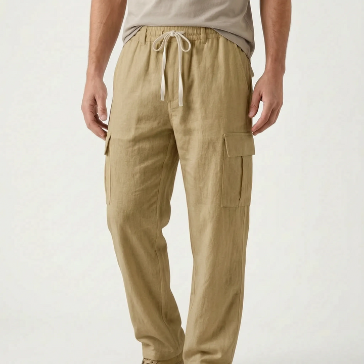 Stylish men's straight leg cargo pants, loose fit, great for casual fashion, comfort, and versatile wear.