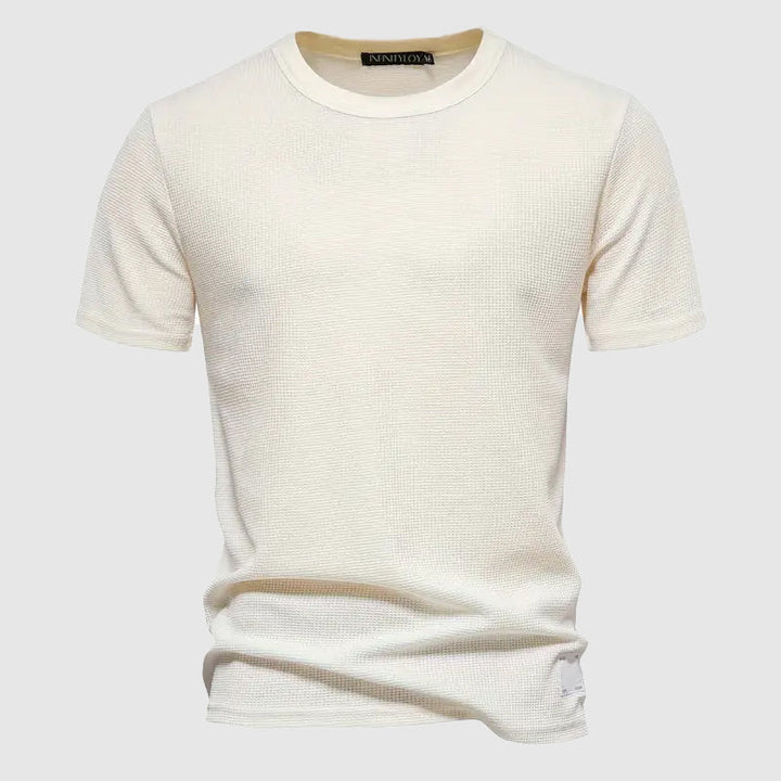 Man wearing the Lorenzo Breeze Tee, a versatile men's t-shirt perfect for stylish everyday comfort.