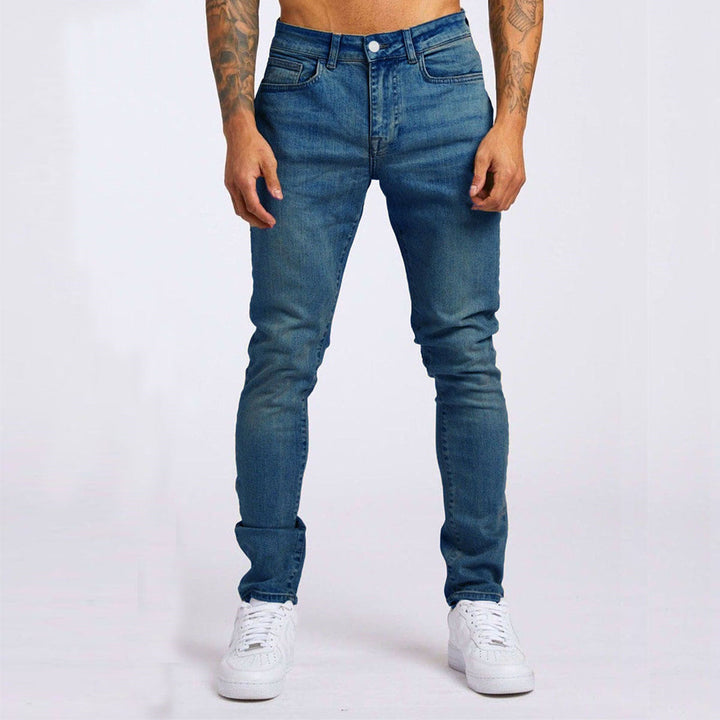Men's Lorenzo dark blue denim jeans. Comfortable, stylish stretch pants for casual everyday wear.
