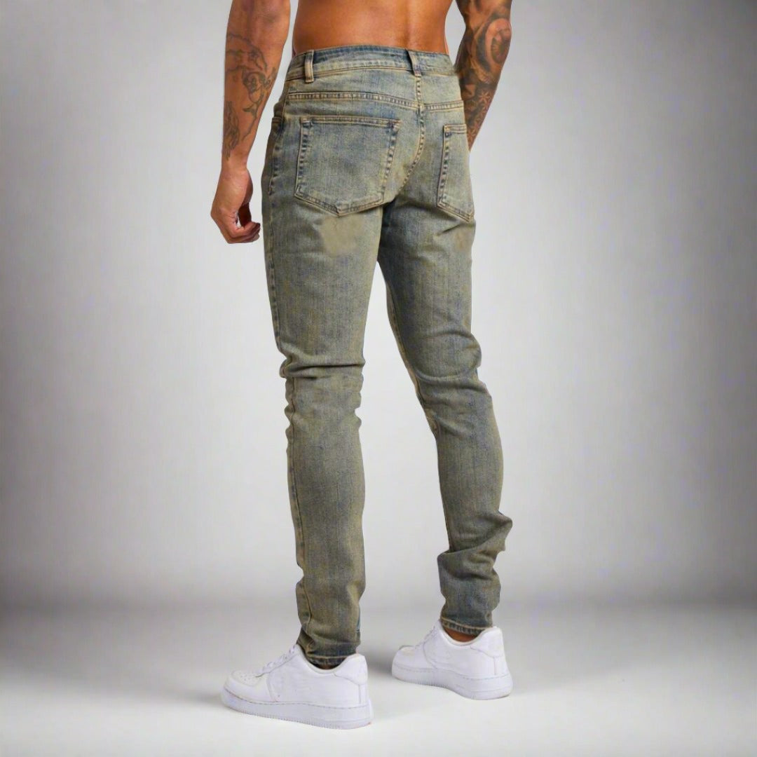 Back view of men's Lorenzo jeans, showcasing comfortable fit & classic denim design for men's fashion.