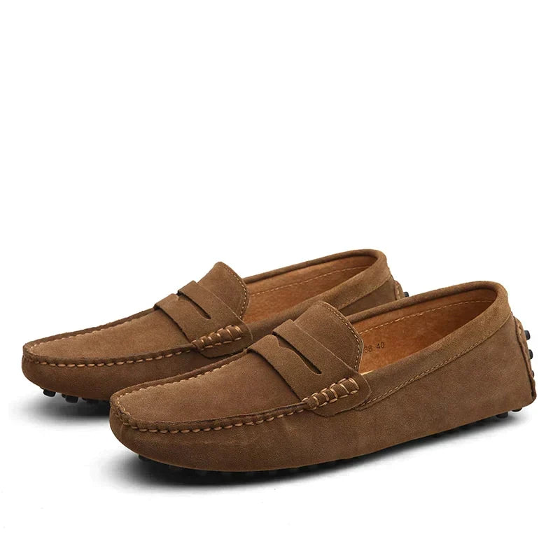 Men's Lorenzo Italian suede loafers, offering effortless style and comfort, perfect for casual or dress occasions.