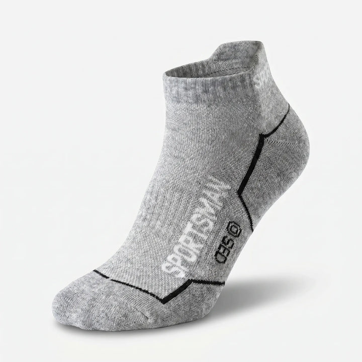 Athletic men's low-cut socks for running, gym, and workouts; breathable ankle fit, multi-pack.