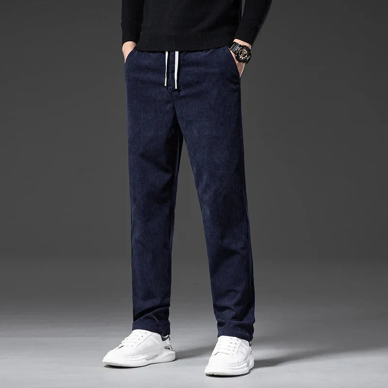 Khaki Lucas refined stretch pants for men, comfortable & versatile, flexible waist.