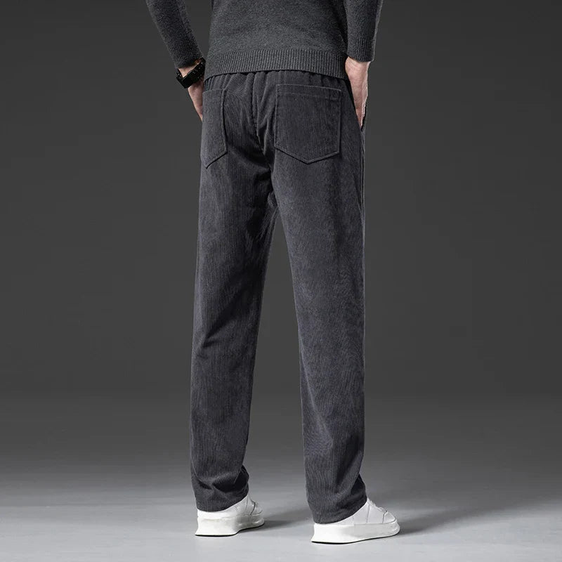 Gray Lucas men's stretch pants, perfect for versatile office or casual refined looks.