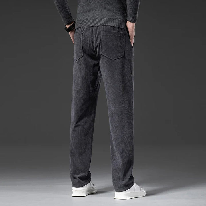 Gray Lucas men's stretch pants, perfect for versatile office or casual refined looks.