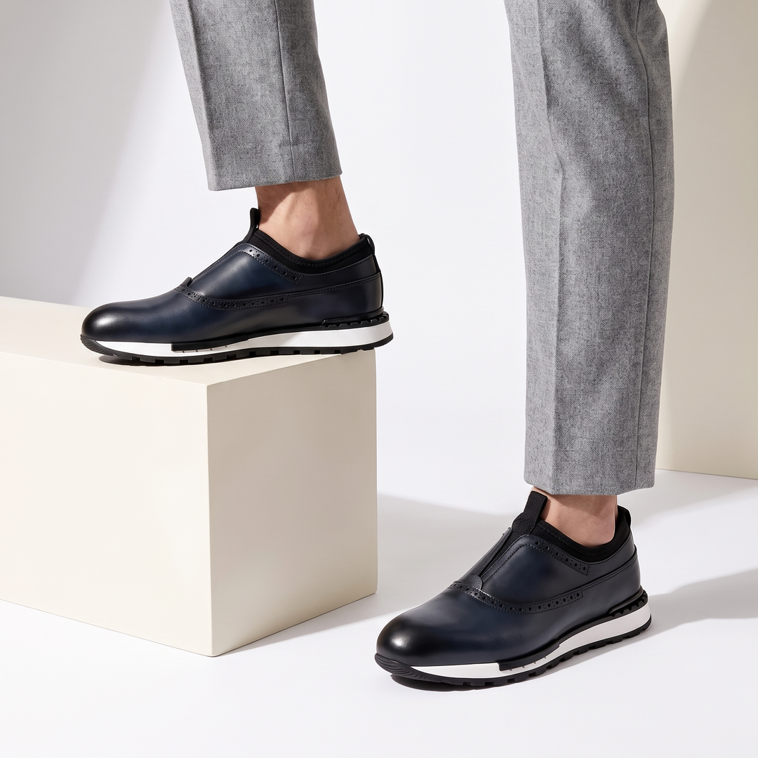 Durable men's LUCCA slip-on shoes, ideal for work wear & versatile styling. Classic casual loafers.