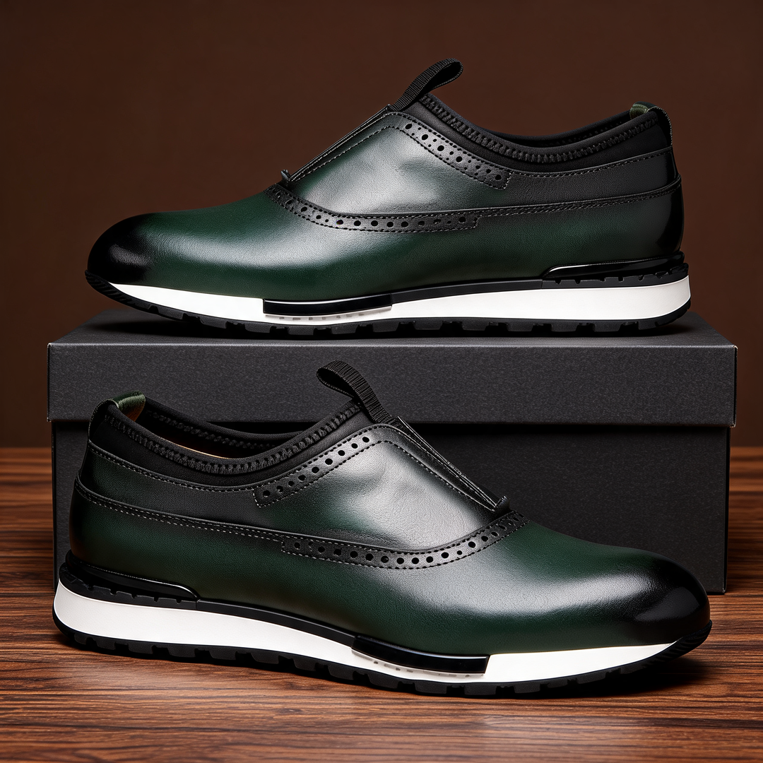 Men's LUCCA slip-on loafers, combining comfort & durable style. Versatile shoes for work or casual.