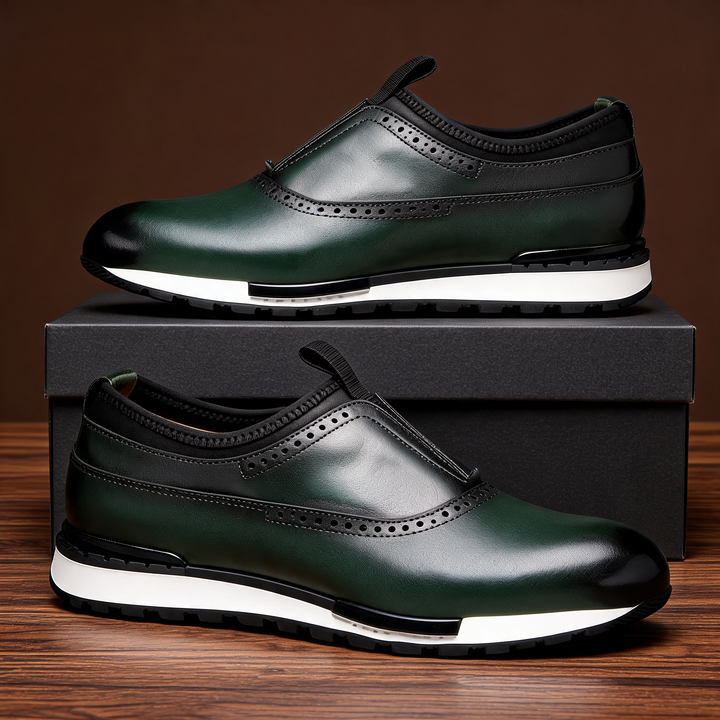 Men's LUCCA slip-on loafers, combining comfort & durable style. Versatile shoes for work or casual.