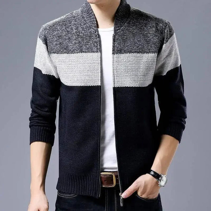 Warm Men's Luxe Jacket with full-zip, perfect for versatile layering & comfortable winter style.