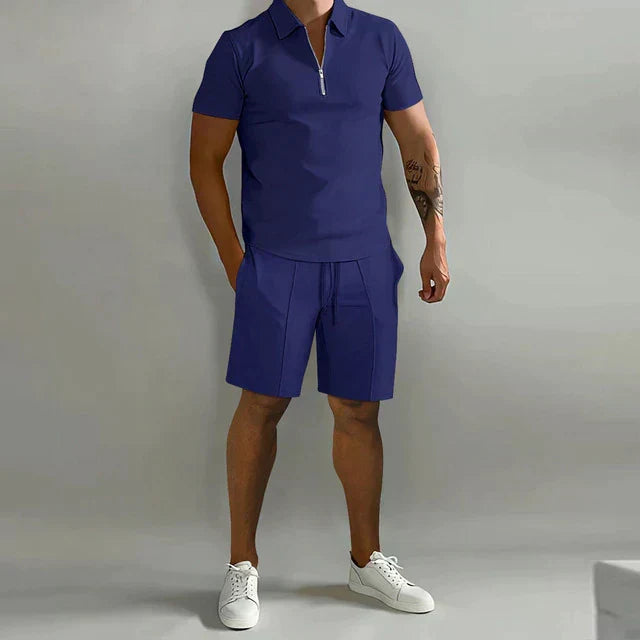 Men's comfortable summer shorts from the Luxe Set, designed to match a stylish polo for casual wear.