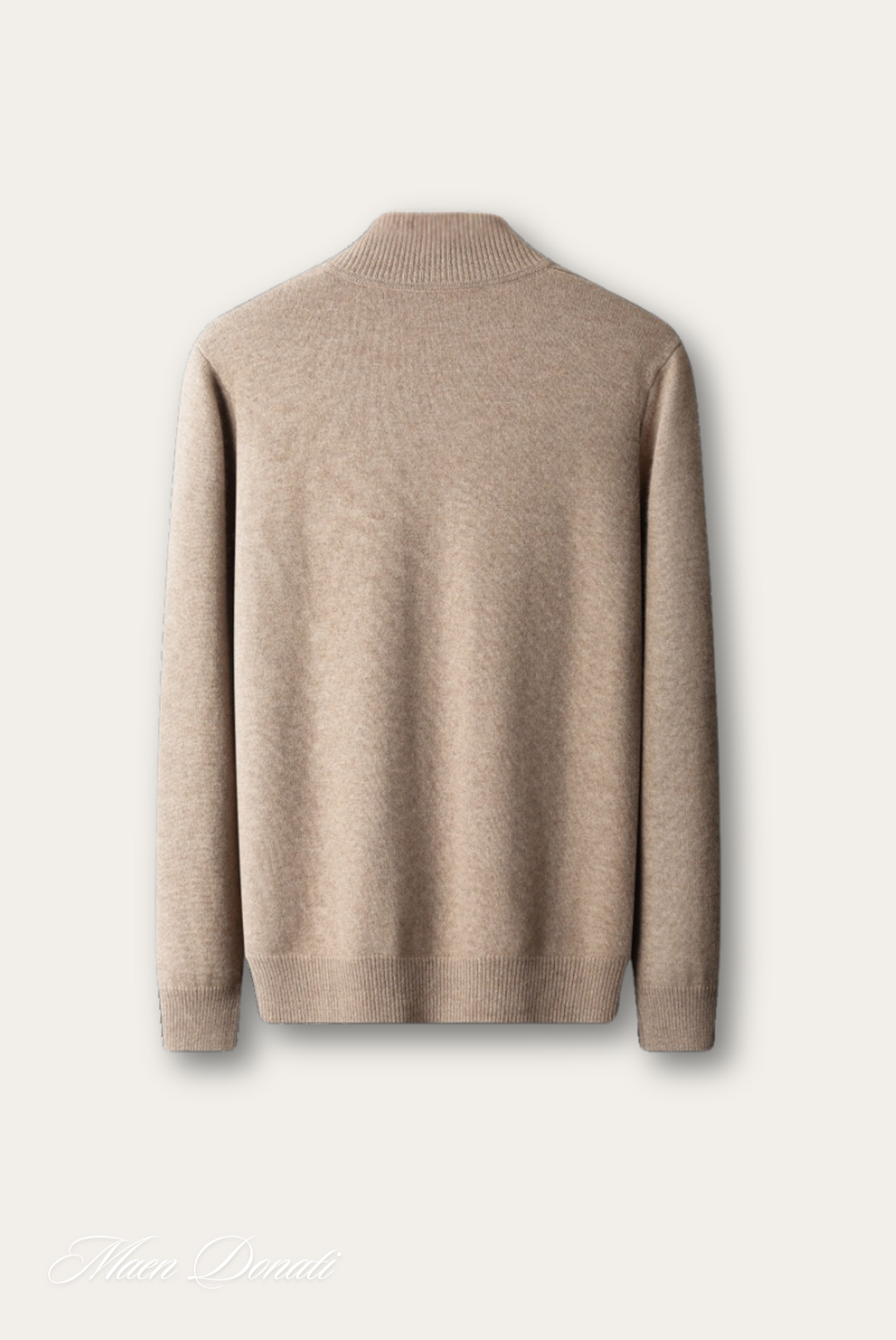 Comfortable men's warm cashmere sweater, ideal for cozy fall outfits and winter luxury apparel.